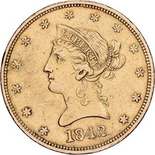 Vereinigte Staaten, 10 Dollars, Coronet Head, '1842, New Orleans, Gold, PCGS