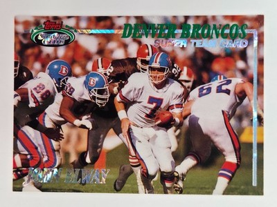 1993 Topps Stadium Club John Elway Denver Broncos Super Team Card