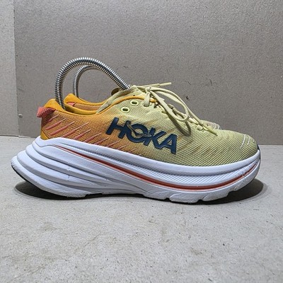 HOKA ONE ONE BONDI X DAMEN RUNNING YOGA SNEAKER GELB/WEISS UK5 EU38