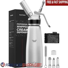 Food Grade Aluminum Cream Whipper Easy Use Whipped Cream Dispenser W/ Tips