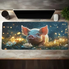 40*90cmCute Pig Mouse Pad - Large Non-Slip Rubber Base, Smooth Surface Gaming &