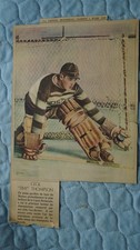 VINTAGE HOCKEY PHOTO 1928 LA PRESSE  NEWSPAPER BOSTON BRUIN TINY THOMPSON GOLAIE