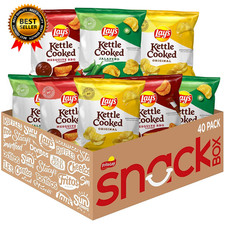 Kettle Cooked Potato Chips, Variety Pack, 0.85 Ounce Pack of 40 