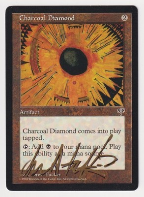 Gold Shadow Signed Charcoal Diamond MP Mirage Artist Drew Tucker 1996 MTG Magic!