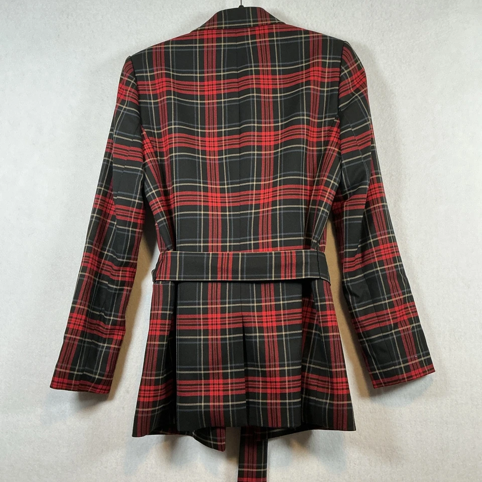 Daniel Cremieux Plaid Blazer Red Black Check Womens Sz 4 Classic Career Fall - Image 3 of 4