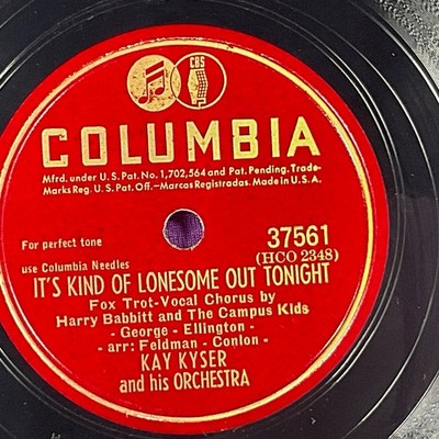 Kay Kyser, It's Kind of Lonesome Out Tonight/Naughty Angeline 78 RPM Record