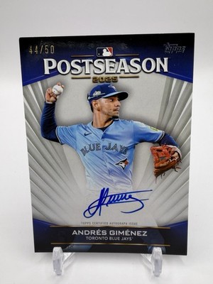 2026 Topps Postseason Performance Andres Gimenez On Card Auto /50 Bluejays