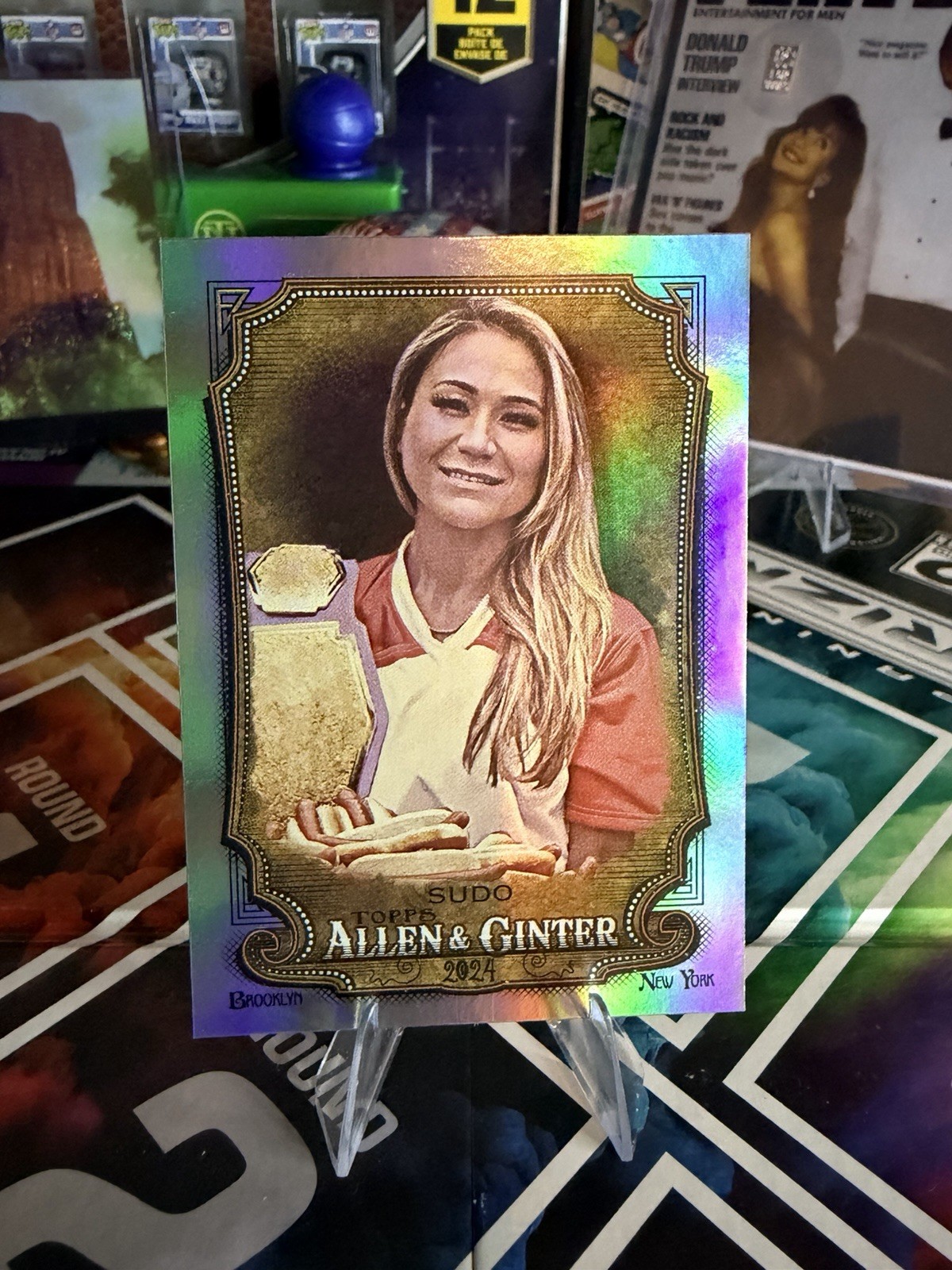 2024 Allen & Ginter Hot Box Silver Foil 227 Miki Sudo Baseball Card Hot Dog