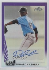 2020 Leaf Metal Draft 1990 Purple Rainbow 22/25 Edward Cabrera #LA-EC1 Auto 3d6