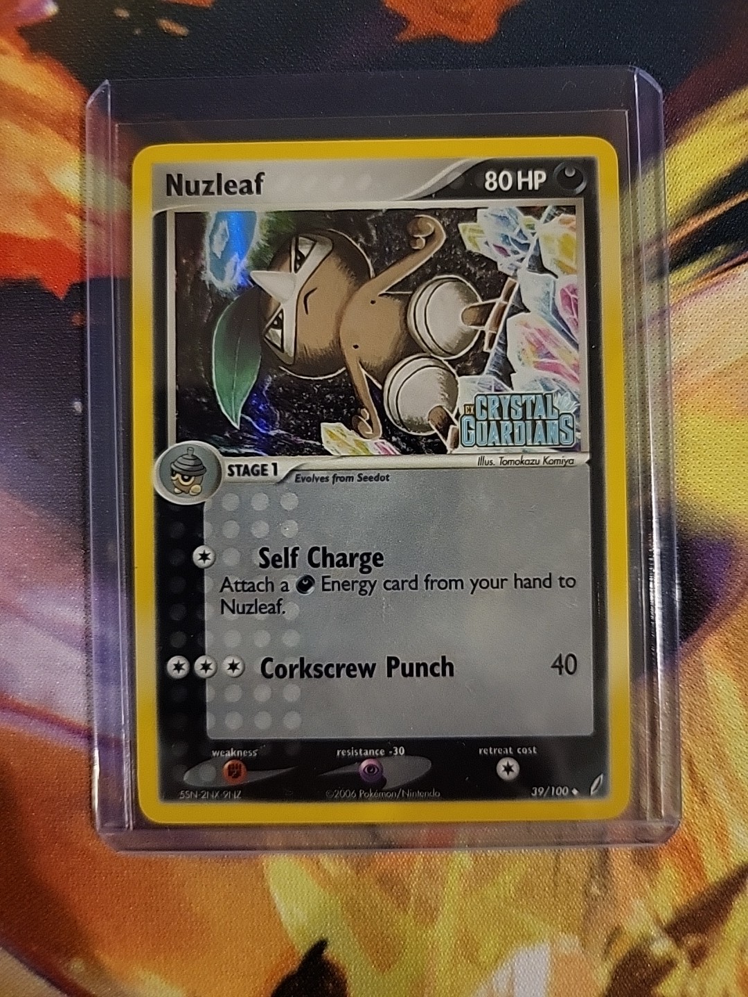 Nuzleaf 39/100 Reverse Holo Stamped Pokemon 2006 EX Crystal Guardians NM