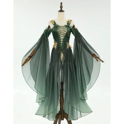 medieval green princess dress Fantasy Womens' Medieval Royal Corset Princess Costume Renaissance Dre–  Zincera
