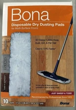 Bona 10 Pack Disposable Dry Dusting Pads MultiSurface Floors Hardwoods Refill