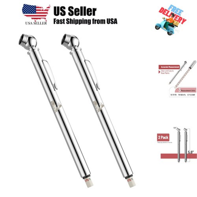 #ad Battery Free Stainless Steel Tire Pressure Gauges 2 Pack 10 75 PSI Range $8.99