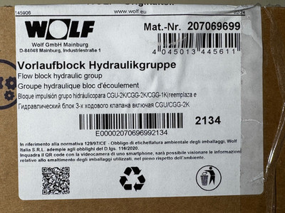 Wolf Vorlaufblock Hydraulikgruppe für CGU/CGG-2K 207069699