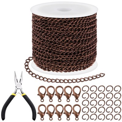 102Pcs 30 Fuß Schmuckherstellung Ketten Halskette Ketten Bulk Kabel Link Kett...