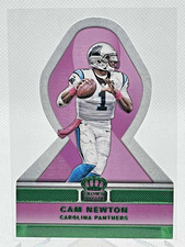 2015 Panini Crown Royale CAM NEWTON Pink Ribbons Die-Cuts Green Card #PR12