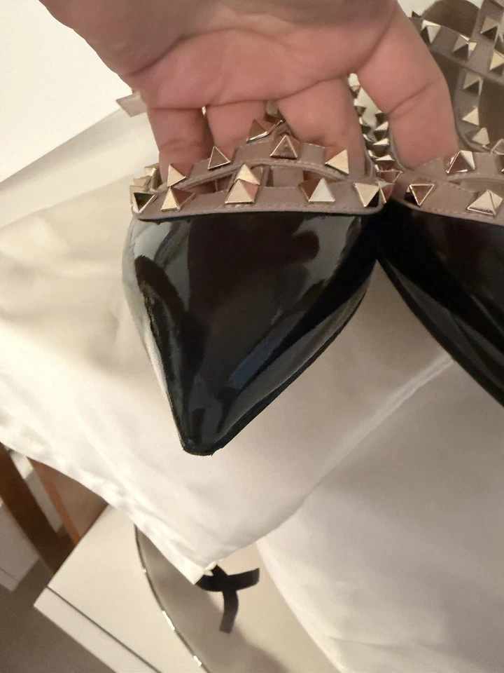 Correa de tobillo Valentino Garavani Rockstud 40 1/2 auténtica negra Foto 4 de 4