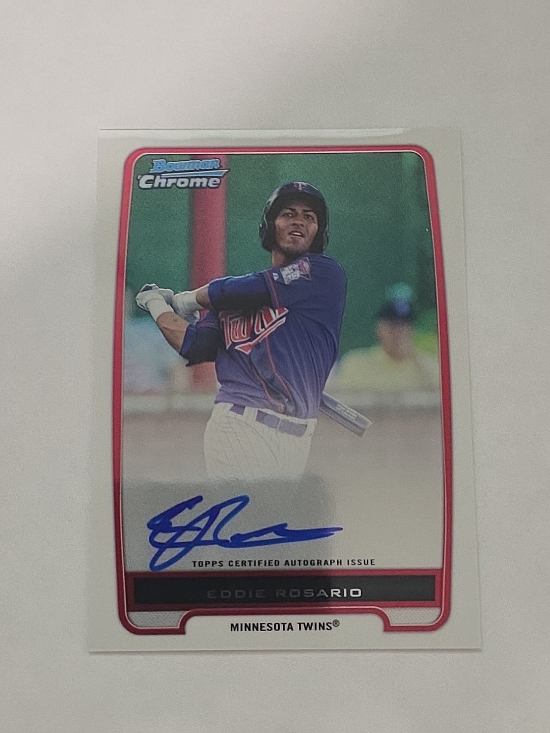 2012 Bowman Eddie Rosario Chrome Prospect Auto #BCP9 Minnesota Twins