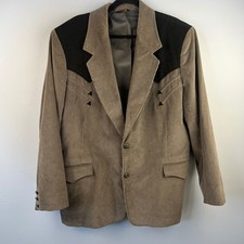 Vintage Pioneer Wear Grey Corduroy Mens Western Jacket Size 48R Classic Western