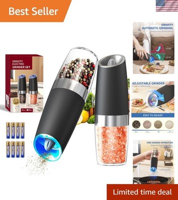 Gravity Electric Salt and Pepper Grinder Set Automatic Salt and Pepper Grinde...