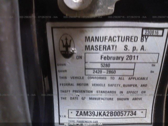 2011 11 MASERATI QUATTROPORTE FUSE PANEL RELAY BOX 