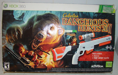 Cabelas Dangerous Hunts 2011 Game Bundle w/ Top Shot Elite Gun Xbox 360