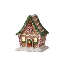 Gingerbread Lighted House Christmas Figurine 6.5 Inch