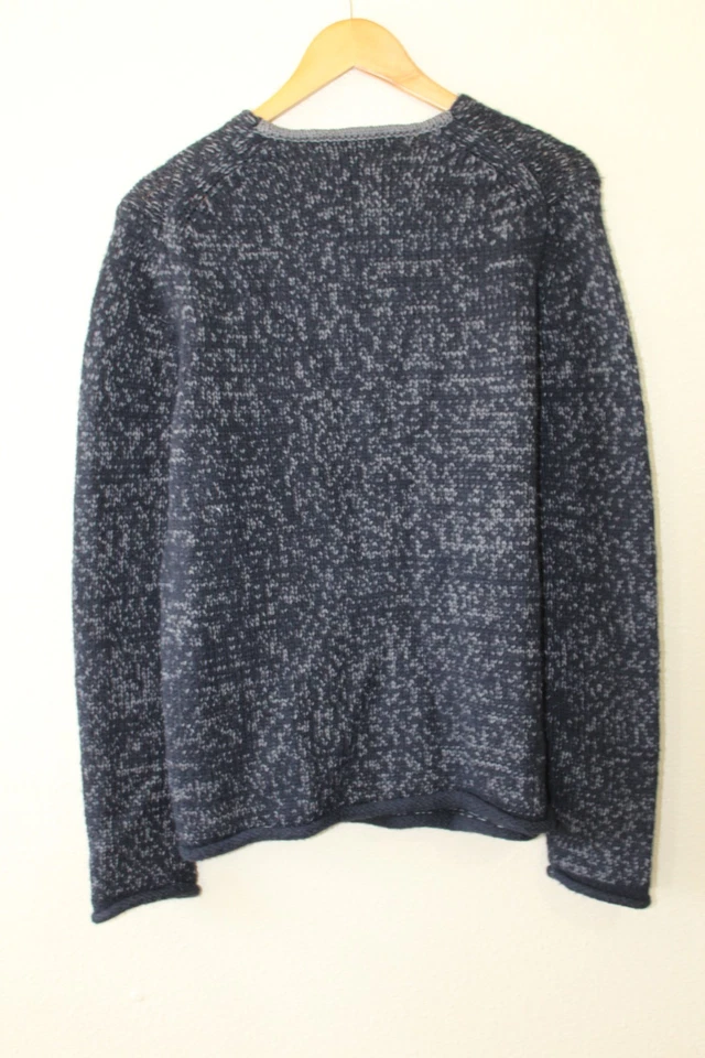 Suéter French Connection Para Hombres Negro Gris Mezcla de Lana Manga Larga Cuello en V M Foto 4 de 4