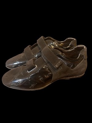 Cesare Paciotti Men's Patent Leather And Suede Sport Shoes with Straps