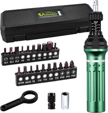 Torque Screwdriver 10-60 In.Lb, Torque Screwdriver Set with 1/4" Elastic Bit Hol