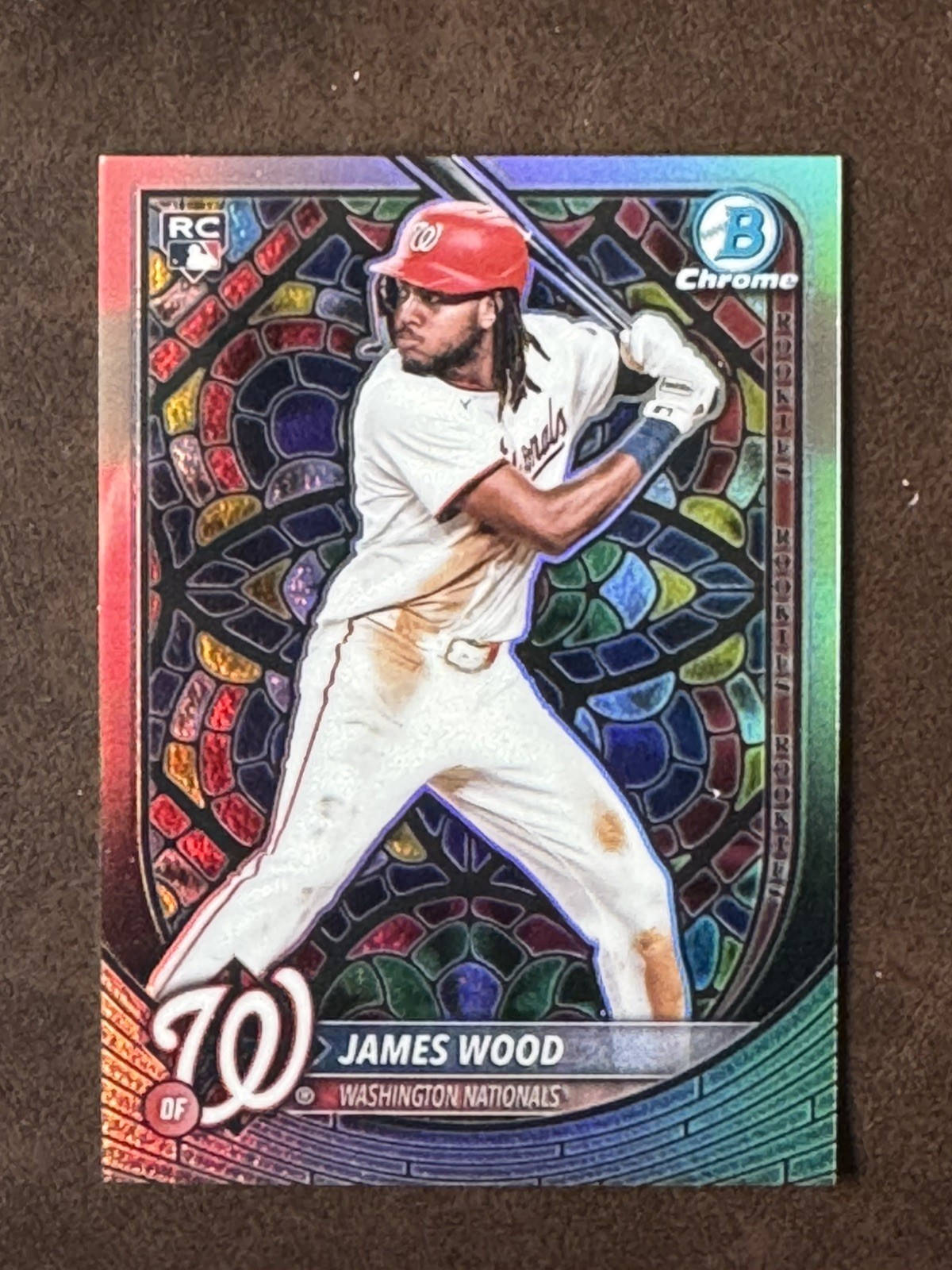 2025 Bowman Chrome JAMES WOOD RC Washington Nationals Etched In Stain Glass SP