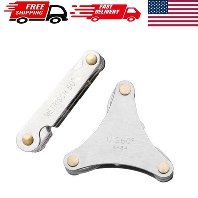 2 Pack Precision Thread Pitch Gauges - 51 America SAE & 58 Metric Types Included