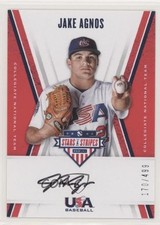 2019 Panini USA Baseball Stars & Stripes Black Ink 170/499 Jake Agnos Auto s3g