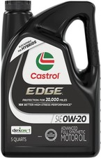Castrol Edge 0W-20 Advanced Full Synthetic Motor Oil, 5 Quarts 31.19 per gallon