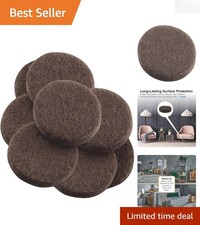 Almohadillas de fieltro redondas de alta resistencia - Protectores de muebles marrones autoadhesivos de 1,5"