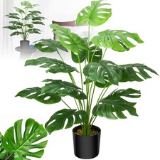 K&uuml;nstliche Monstera Gro&szlig; Kunstpflanze im Schwarzer Topf Deko Zimmerpflanze 70cm