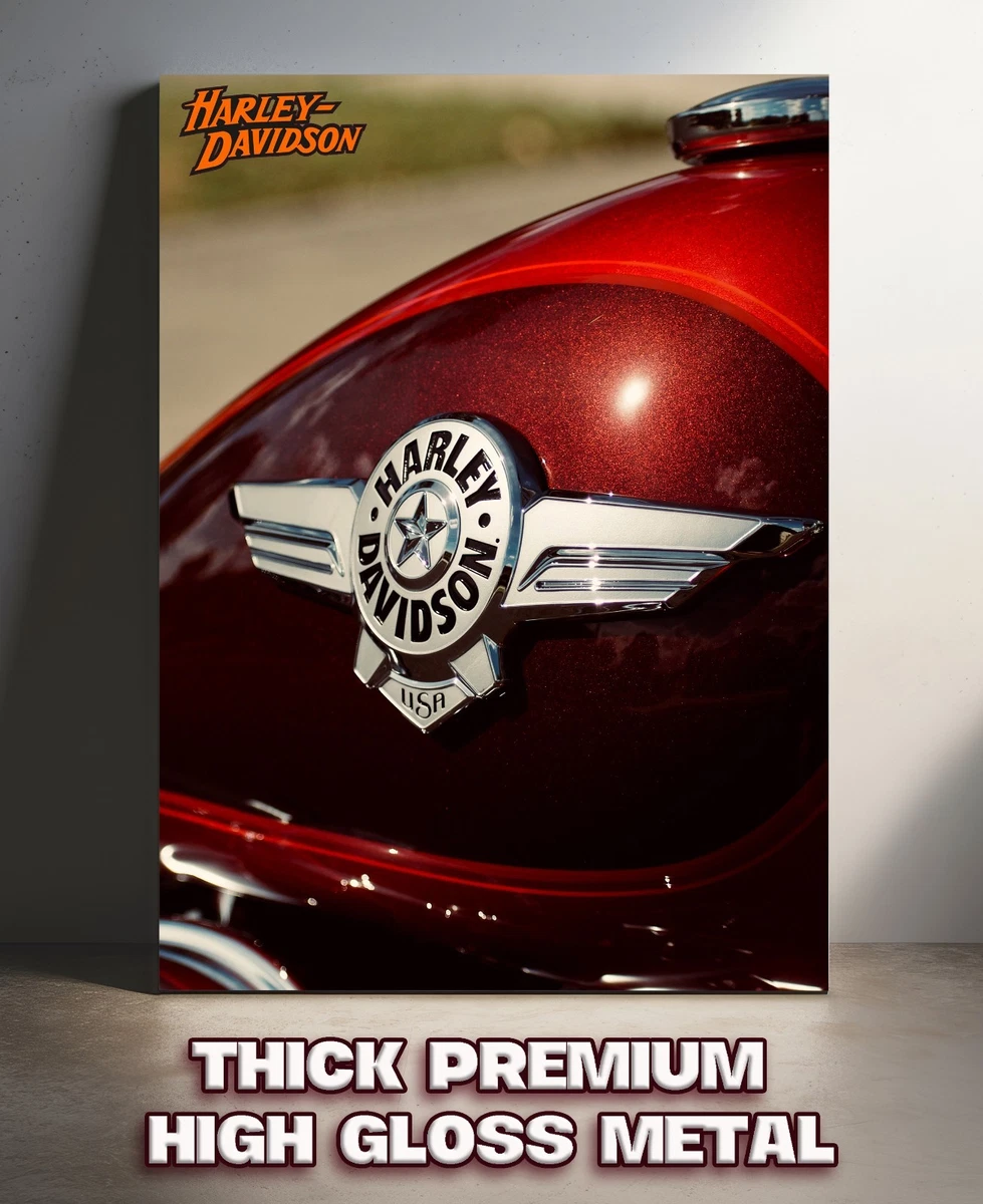 RARE HARLEY DAVIDSON PREMIUM GLOSS METAL SHOWROOM GARAGE DISPLAY SIGN Large A3