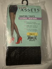 Assets By Spanx Shaping Tights Textured Wish Bone Black Size 2 125-155 lbs M23
