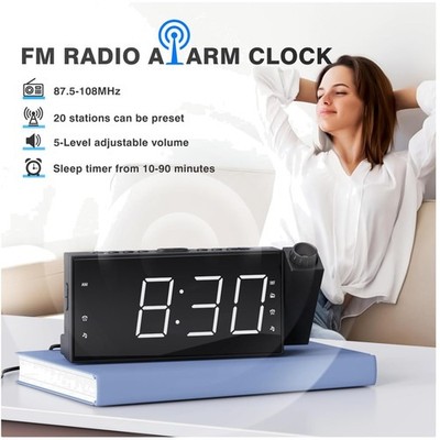 Ceiling Projection FM Radio Alarm Clock with Dual Alarms
