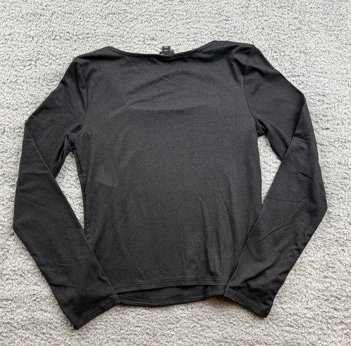 Art Class Girl's Size Large (10-12) Long Sleeve Square Neck Top Black - Picture 2 of 6