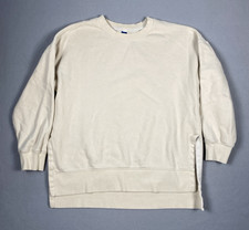 Old Navy Sweatshirt Womens S Beige Tan Long Sleeve Tunic Side Slits