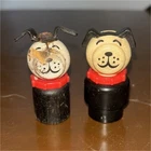 Fisher-Price Little People Dog Figures Black Red Set of 2 Vintage