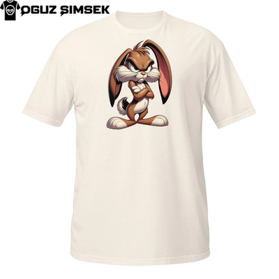 Mad Rabbit Shirt   Humorous Grumpy Cartoon Bunny Graphic Tee