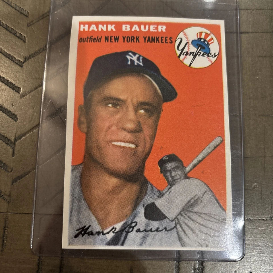 1954 Sports Illustrated Paper Premier Hand Cut Cards Hank Bauer Yankees EX+ - Image 2 of 4
