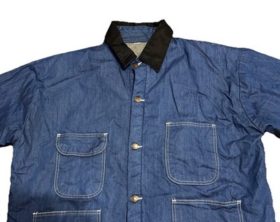 Bob Barker Denim Chore Inmate Coat Blanket Lined Barn Prison