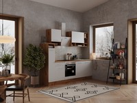 KüChe KüChenzeile Leerblock EinbauküChe Eiche Weiß Hilde 250 Cm Respekta