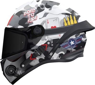 MT Targo S - Patton A0 Gloss White/Camo Motorcycle Helmet