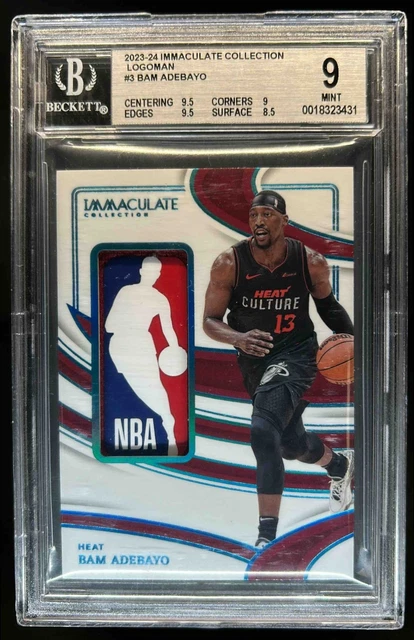 2023-24 Panini Immaculate Bam Adebayo Logoman Patch #1/1 Heat BGS 9