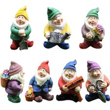 7 Stück Miniatur Gartenzwerge, Feengarten Zwerge Figuren, Garten Mini Statue ...