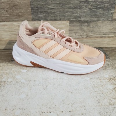 Adidas Ozelle Cloudfoam Womens Shoes Sz 8 Lifestyle Running Light Pink Sneakers